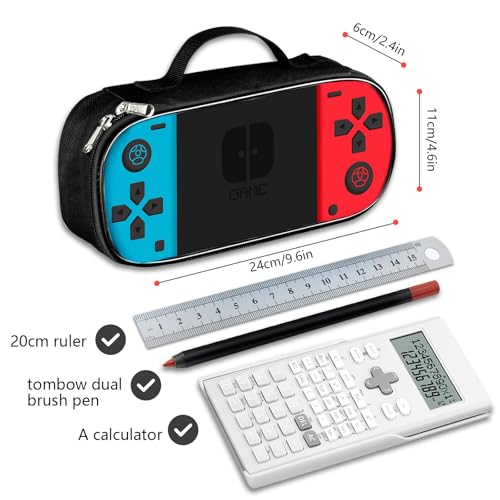 ROVOZAR Video Game Pencil Case for Boys Girls, Game Controller Pencil Box for Kids Game Pen Bag, Large Capacity Game Pencil Pouch with Zipper Compartments for Office School - Image 2