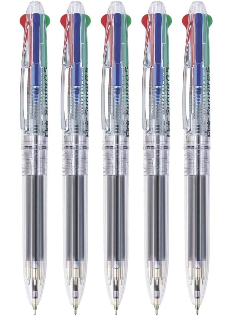 Flair Sunny 0.5 Multi-Color Ballpoint Pen Set (4-in-1) - Pack of 5 Pens - Fine Point 0.5mm Tip - Perfect for School and Office - Image 1
