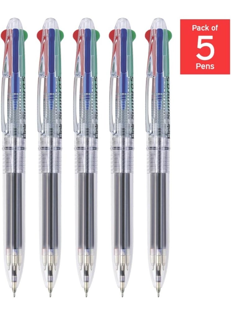 Flair Sunny 0.5 Multi-Color Ballpoint Pen Set (4-in-1) - Pack of 5 Pens - Fine Point 0.5mm Tip - Perfect for School and Office - Image 3
