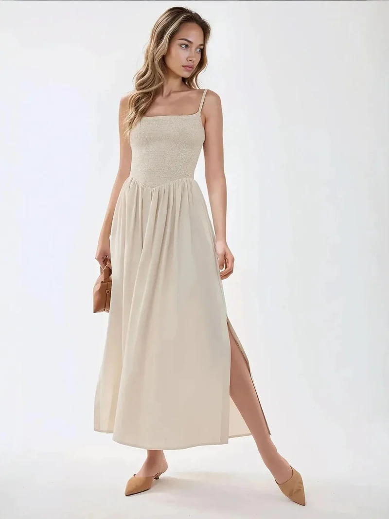 زوبعة فستان ماكسي بياقة مربعة وقصة