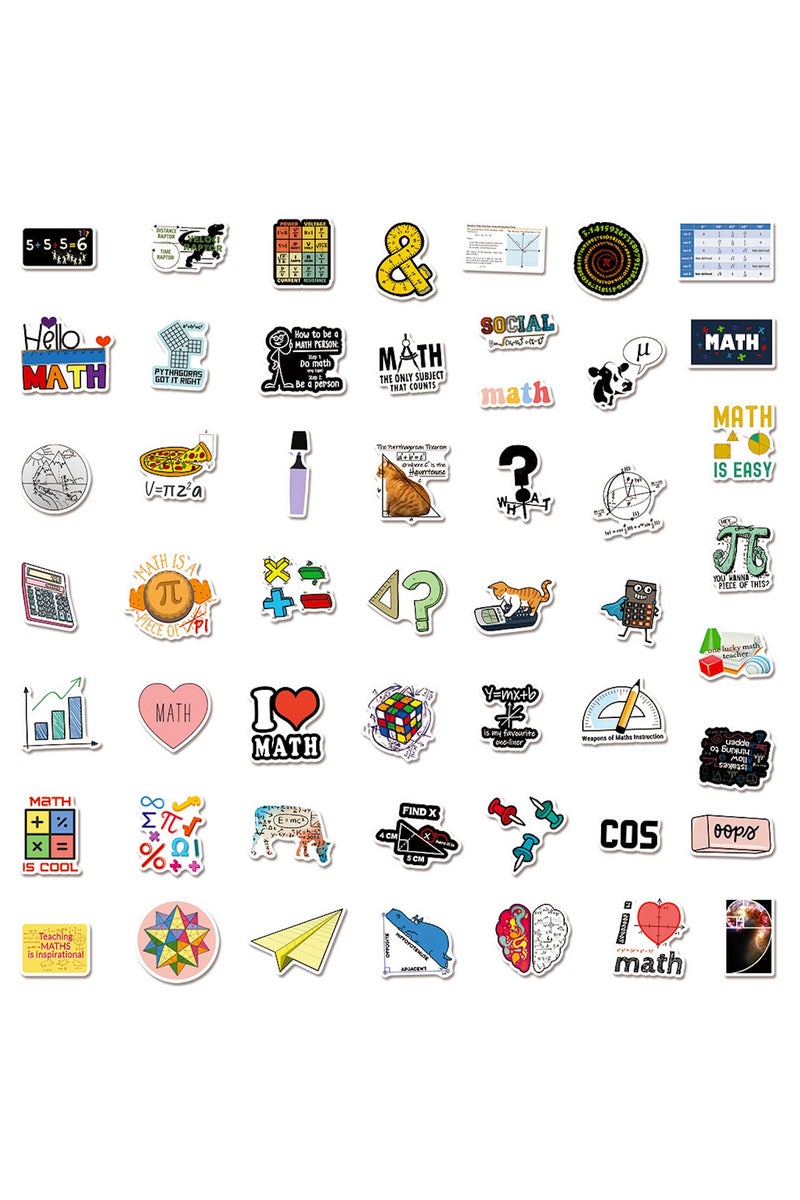 ORAINBOW Love Maths Stickers Pack 50PCs Studying Mathematics Stickers Aesthetic Vinyl Decals Kids Stickers for Hydro Flask Water Bottle Skateboard - Image 3