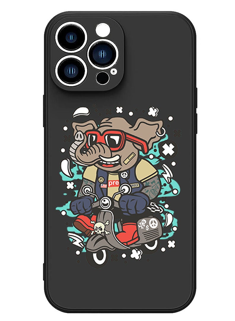 Theodor Protective Slim Fit Case Liquid Silicone Cover with Full Body Protection Anti-Scratch Shockproof Case For iPhone 13 Pro Black  - Enduro rally copy - Image 1