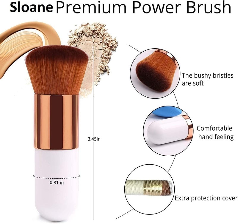 Sloane Foundation Blusher Brush With Beauty Blender Makeup Sponge - Image 2