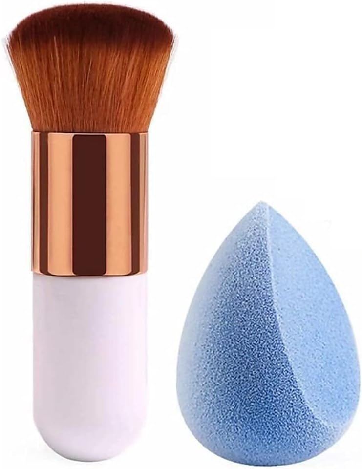 Sloane Foundation Blusher Brush With Beauty Blender Makeup Sponge - Image 1