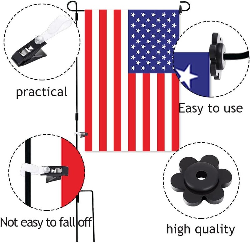 SUMAJU 10 Pcs Garden Flag Rubber Stoppers and Anti-Wind Garden Flag Clips, Rubber Garden Flag Stoppers Holder Flag Stops Clips for Christmas Garden Yard Flag Pole Stand - Image 2