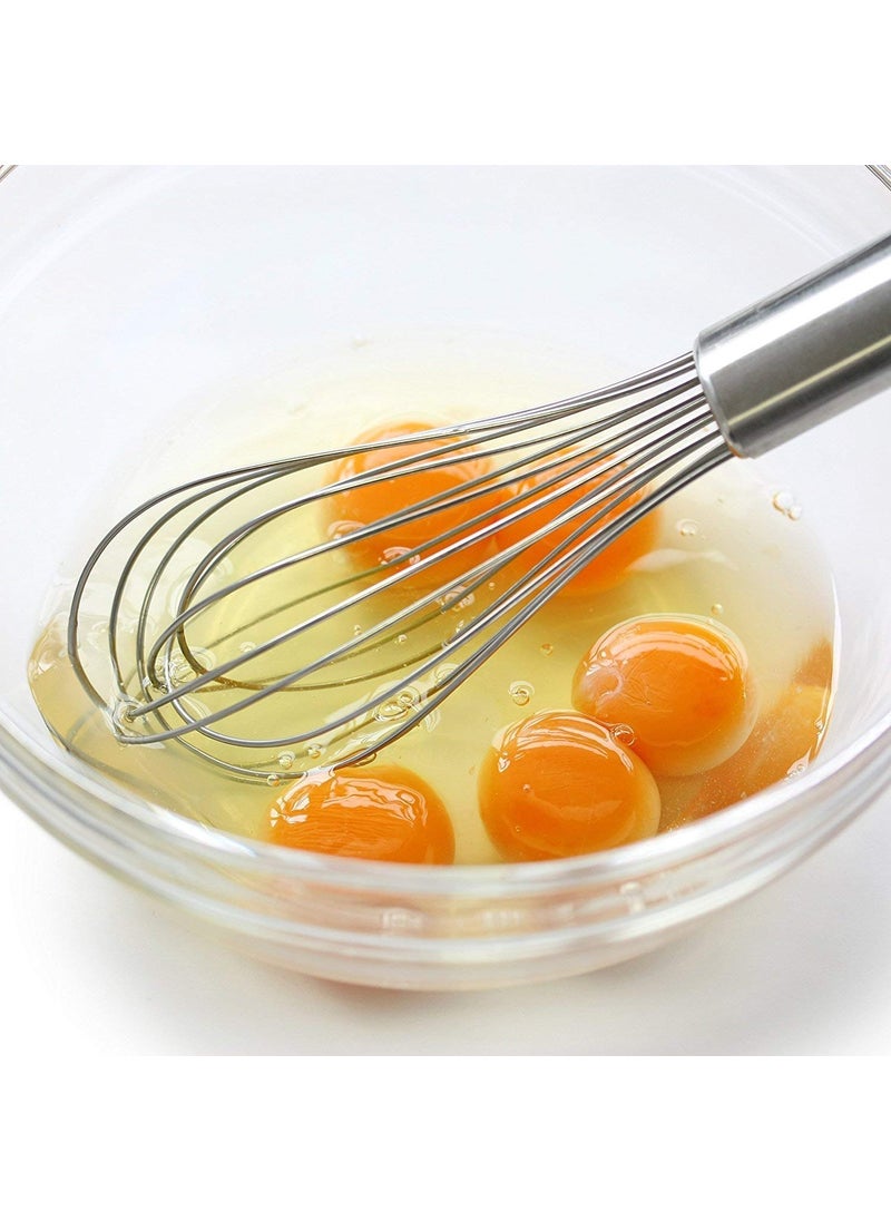 C DEVICE C DEVICE Steel Hand Whisk Egg Frother Stainless Steel French Whip Handle Milk Egg Beater Whisk Shaker Frother Kitchen Blender Set of 2  - Image 2