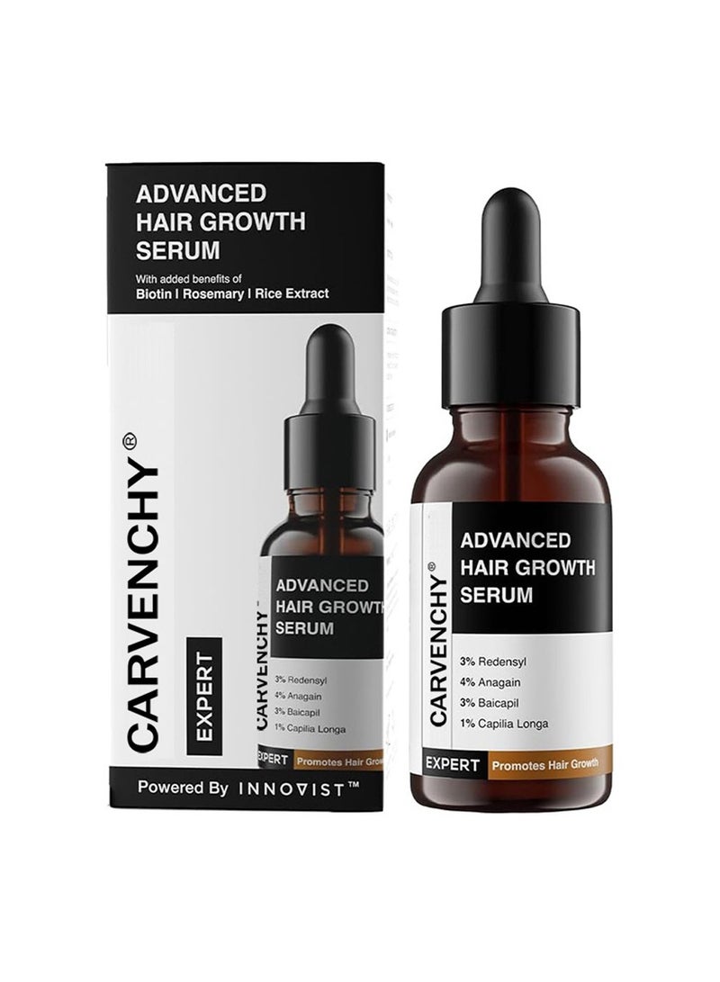 CARVENCHY Advanced Hair Growth Serum| 3% Redensyl - 2x Better Results than Minoxidil | + 4% Anagain + 3% Baicapil | Rosemary, Biotin | Hair growth & Hair fall control serum for Women & Men | 30mL - Image 1