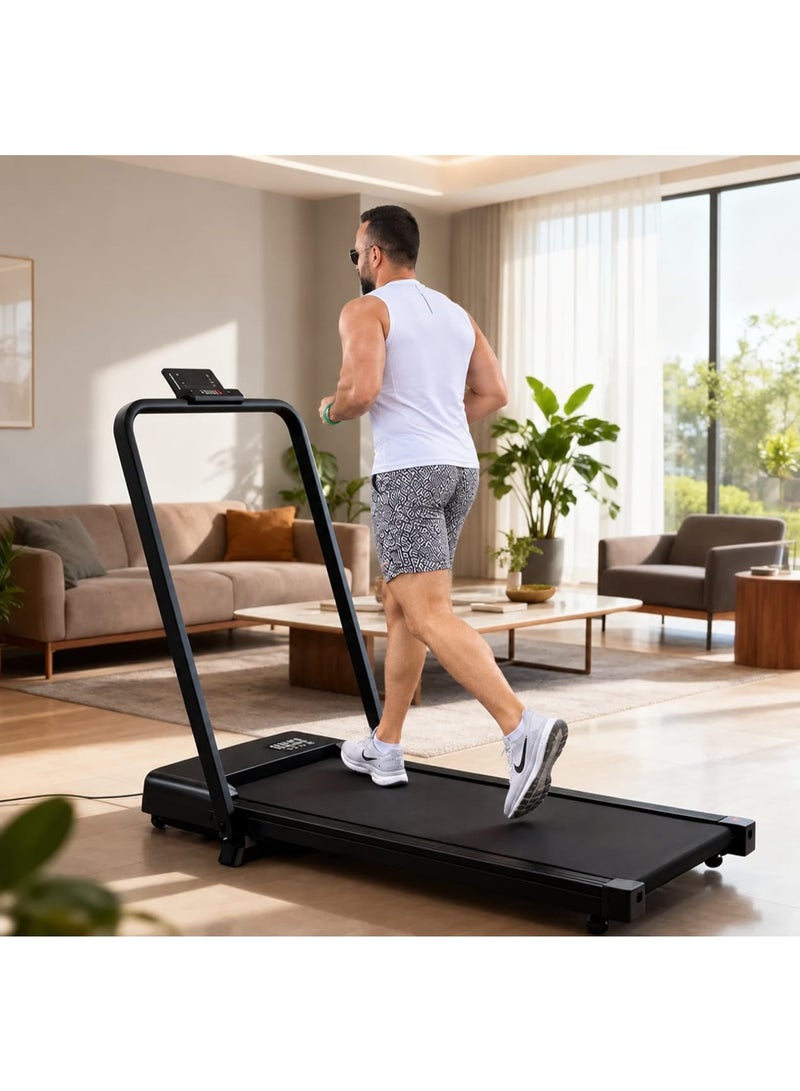 TrueFit Treadmill TRUE FIT- Foldable treadmill with a handle, small and portable, can be folded, suitable for small spaces, for electric walking, easy to move and store -3100-SPEED 10K/H black-DC MOTOR - Image 1