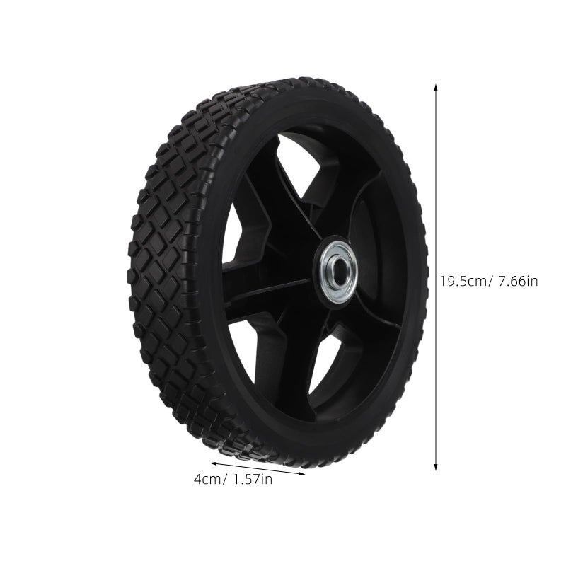 8 Inch Replacement Wheel with Rubber Plastic Hub for Push Mowers and Utility Carts - Image 3