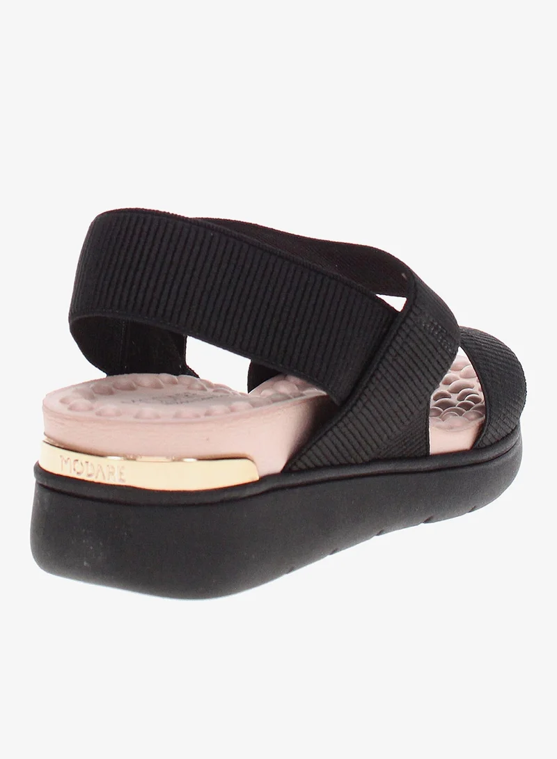 Modare Black Wedge Sandals for Women – Stylish & Comfortable Elevated Footwear for Women | Best Price UAE