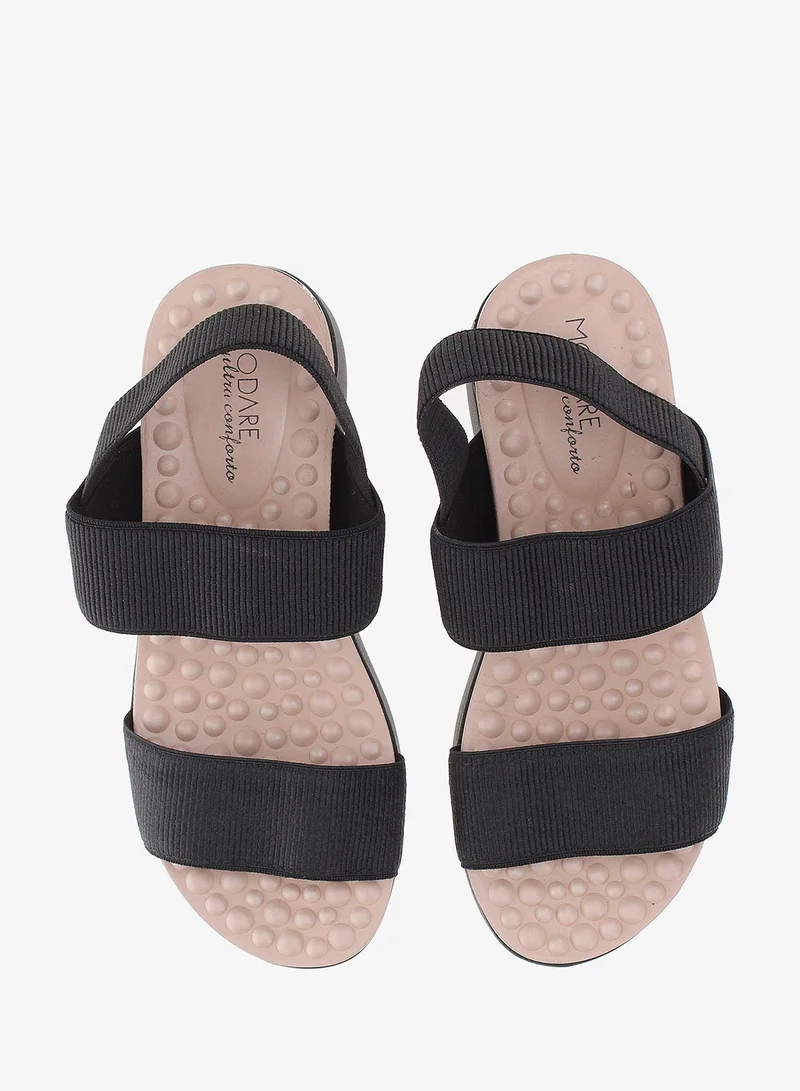 Modare Black Wedge Sandals for Women – Stylish & Comfortable Elevated Footwear for Women | Best Price UAE