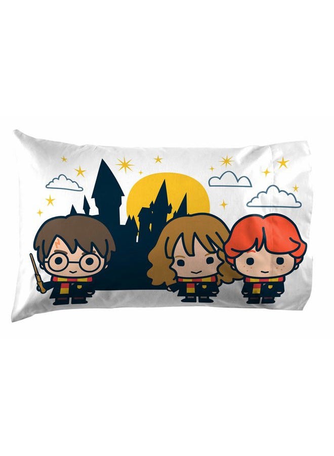 Jay Franco 3 Piece Sheet Set-Bedding Features Harry, Ron, Hermoine, Hagrid, and Dumbledore, White - Image 2