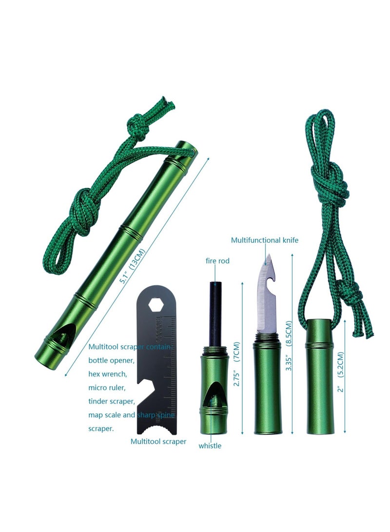 Captaintech 3-in-1 Fire Starter Survival Tool with Whistle, Multi Tool for Camping Hiking Survival, Flint fire Stick Knife Whistle Tool Set, Magnesium Rod Fire Starter, Climbing Gear, Gift for Man and Dad - Image 3