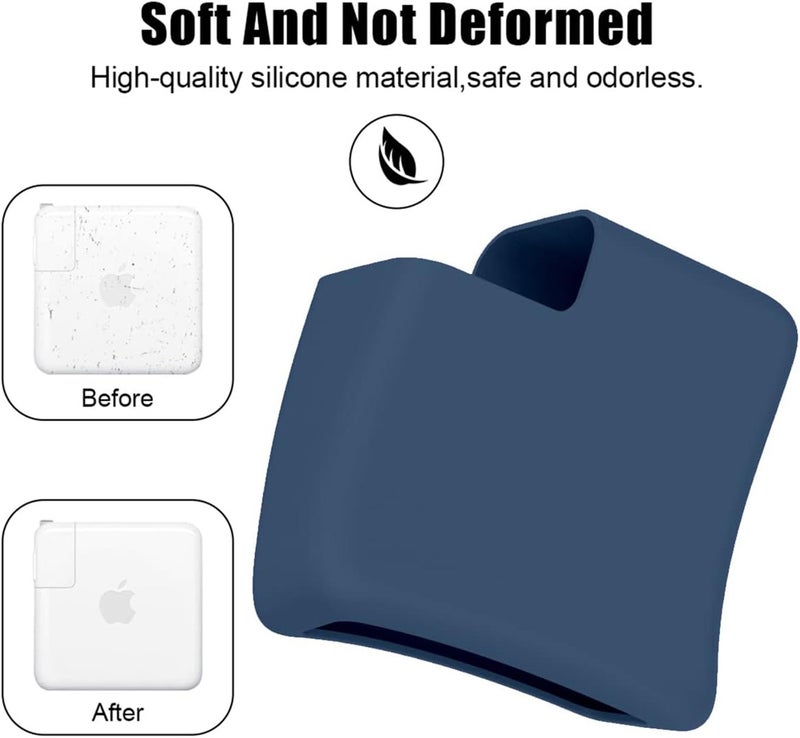 SJet Soft Silicone Charger Case Cover for 2022~2025+ MacBook Air 13.6 Inch (Model: M4 A3240/A2681), 2018+ Air 13.3 Inch (Model: A1932/A2337/A2179) and Pro 12 Inch A1534, for 29W/30W/35W Charger (Blue) - Image 4