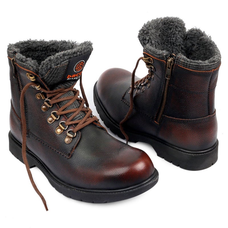 Bacca Bucci Snowman Waterproof Leather Ankle Snow Boots with Fur - Image 2