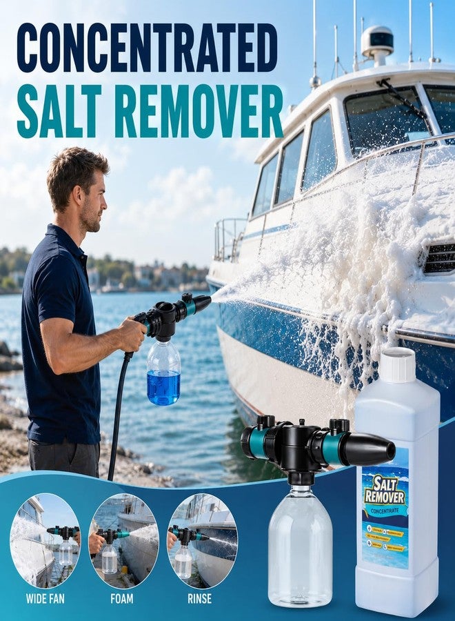Tdrynl Salt Remover Concentrate Kit, 32 OZ Marine Engine Flush and Boat Wash, 500mL Hose Applicator Bottle, Salt Wash Boat Cleaner for Outboard Motors, Boats, Jet Skis, PWCs, Trailers and Fishing Gear - Image 1