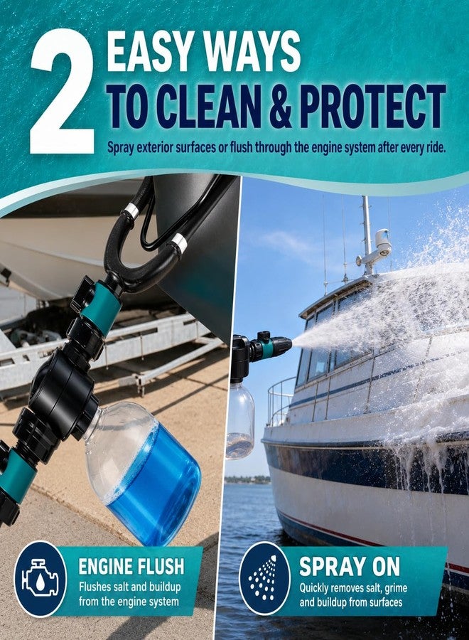 Tdrynl Salt Remover Concentrate Kit, 32 OZ Marine Engine Flush and Boat Wash, 500mL Hose Applicator Bottle, Salt Wash Boat Cleaner for Outboard Motors, Boats, Jet Skis, PWCs, Trailers and Fishing Gear - Image 3
