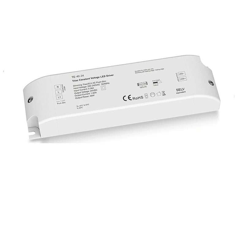 40W 75W Triac Dimming Constant Voltage LED Driver 12V 24V Dimmable Power Supply PWM Digital Dimming for Indoor LED Lighting(TE-40-24 Only) - Image 1