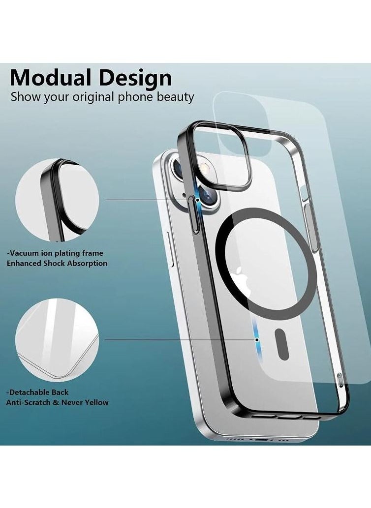 Rock Pow - iPhone 14 Case 6.1 inch, Magnetic Design  Drop Tested with Electroplated Bumper & Camera,Hard PC Back Slim Shockproof Protective Cover for iPhone 14 - Image 1