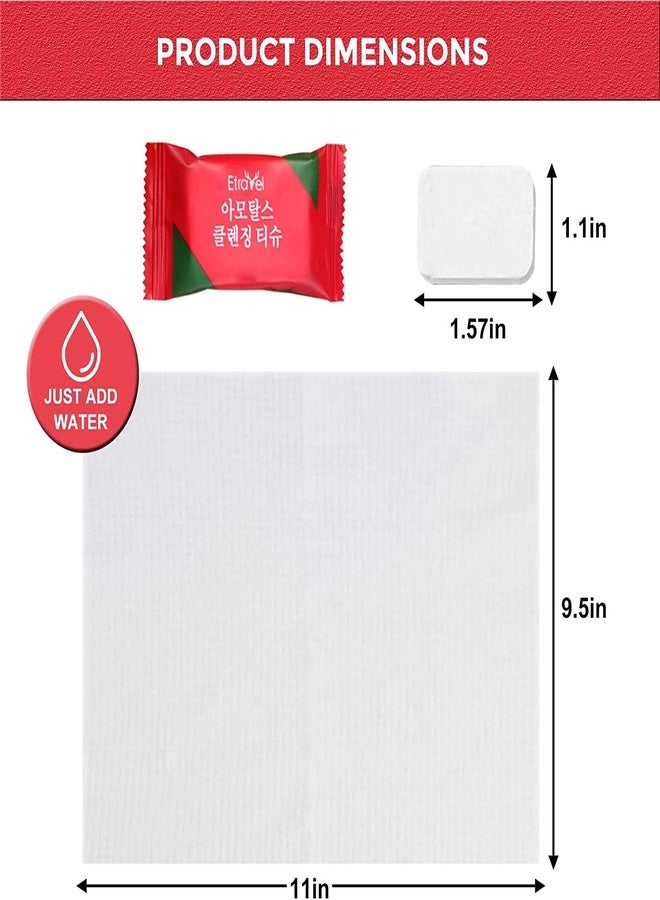 Clopic Big Disposable Pure Cotton Tissue Tablets Compressed Water Towel Tablet Disposable Portable Travel Wipes Pill Face Towel Coin Towels for Travel Camping, Big Magic Tablet Tissues Paper (48) - Image 5