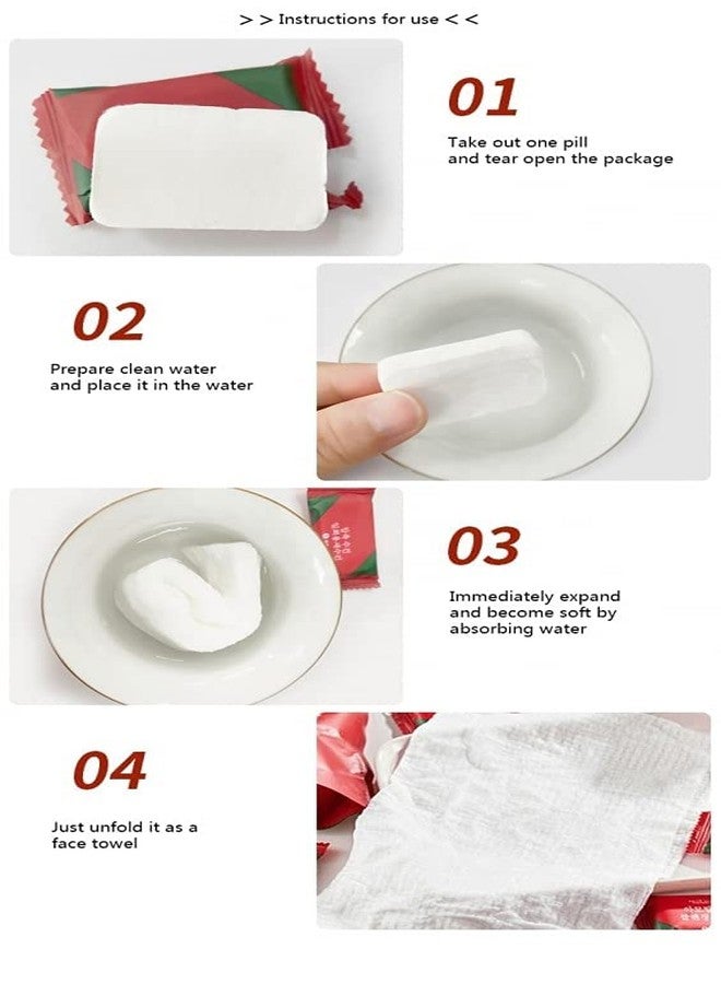 Clopic Big Disposable Pure Cotton Tissue Tablets Compressed Water Towel Tablet Disposable Portable Travel Wipes Pill Face Towel Coin Towels for Travel Camping, Big Magic Tablet Tissues Paper (48) - Image 3