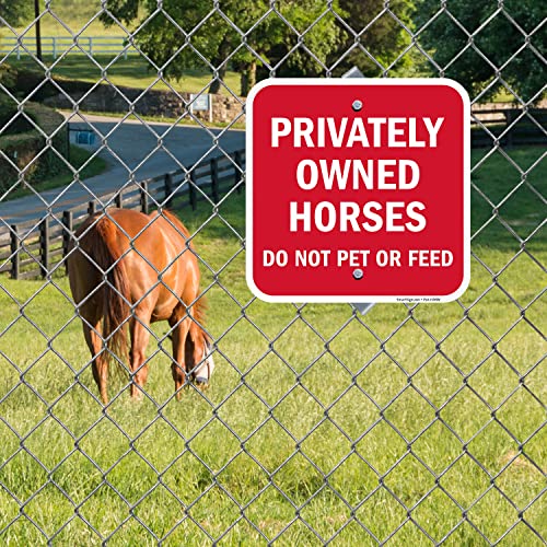SmartSign-K-0140-AL Privately Owned Horses - Do Not Pet Or Feed Sign by | 12" x 12" Aluminum - Image 3
