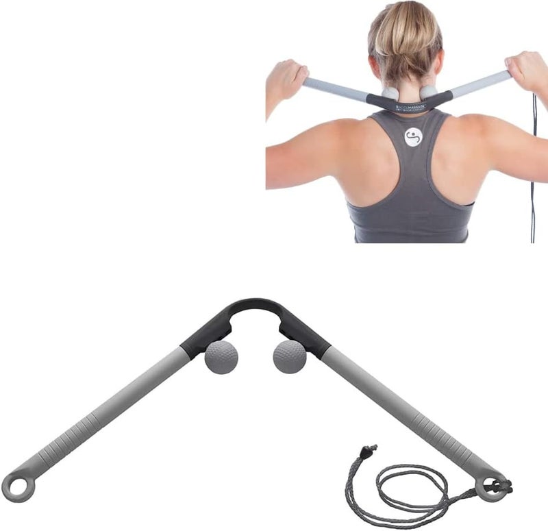 Body Back أداة تدليك أكيوماساك - أداة تدليك بنقاط ضغط مزدوجة ومطرقة تدليك - 2 في 1 مدلك رقبة شياتسو ومدلك قرص الجولف للراحة العميقة للأنسجة - Image 1