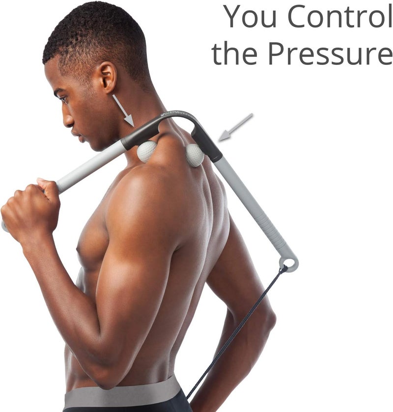 Body Back أداة تدليك أكيوماساك - أداة تدليك بنقاط ضغط مزدوجة ومطرقة تدليك - 2 في 1 مدلك رقبة شياتسو ومدلك قرص الجولف للراحة العميقة للأنسجة - Image 3