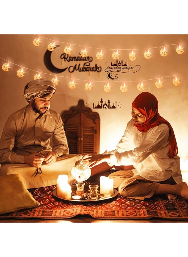 erorex 40 Led Moon And Star String Lights 20Ft Usb And Battery Powered Fairy Lights For Indoor And Outdoor Decorations Bedroom Party Halloween Camping And Classroom - Image 2