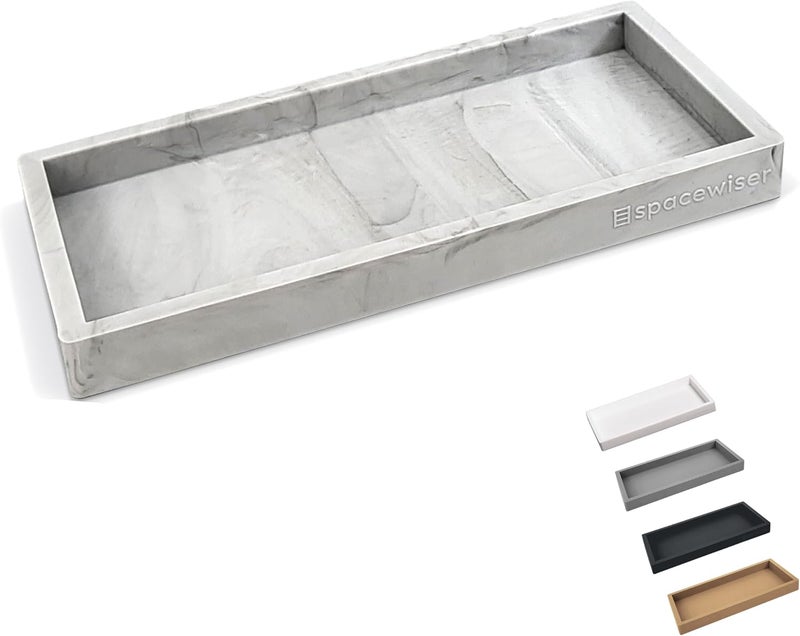 Spacewiser Countertop and Vanity Tray – Small 7.7" Silicone Soap Dispenser Tray, Shatterproof Flexible Bathroom Tray, Kitchen Sink Tray for Soap Bottles, Key Trinket Ring Tray, Original Silicone Tray - Image 1