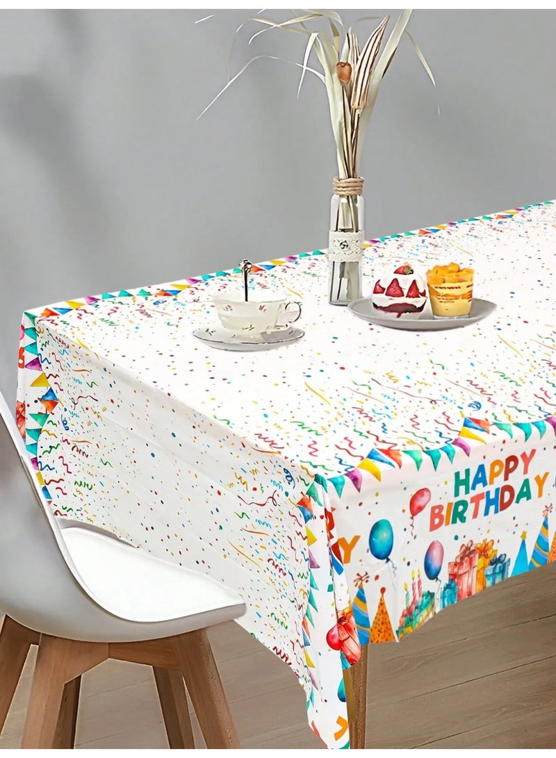 Disposable Birthday Party Tablecloth “Happy Birthday” Design with Bright Colors – Plastic Table Cover for Birthday Decorations – Size 130 × 220 cm - Image 4