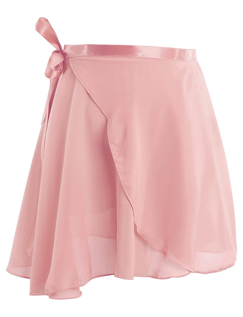 Daydance Light Pink Women Ballet Skirts Adult Sheer Chiffon Over Scarf for Dancing Leotards - Image 1