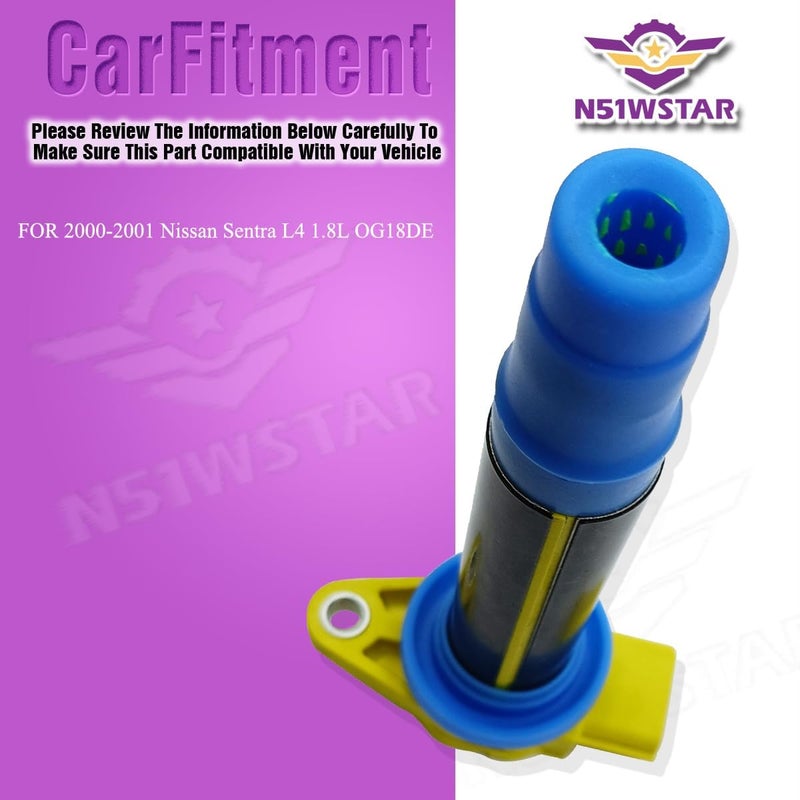 N51WSTAR مجموعة لفائف الإشعال عالية الأداء N51WSTAR مكونة من 4 قطع لسيارات نيسان سنترا L4 1.8L OG18DE 2000-2001 - Image 5