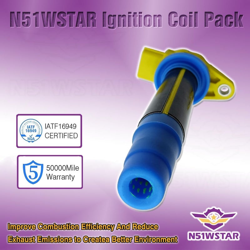 N51WSTAR مجموعة لفائف الإشعال عالية الأداء N51WSTAR مكونة من 4 قطع لسيارات نيسان سنترا L4 1.8L OG18DE 2000-2001 - Image 4