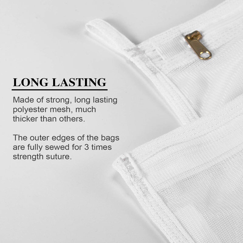 RoomyRoc Fine Mesh Laundry Bags for Delicates, 3 Pack (2L+1M) Reusable Wash Bags with Sturdy Zippers, Durable Net Washing Bags for Lingerie, Bra, Sock, Underwear, Baby Clothes, Travel Organizer - Image 4
