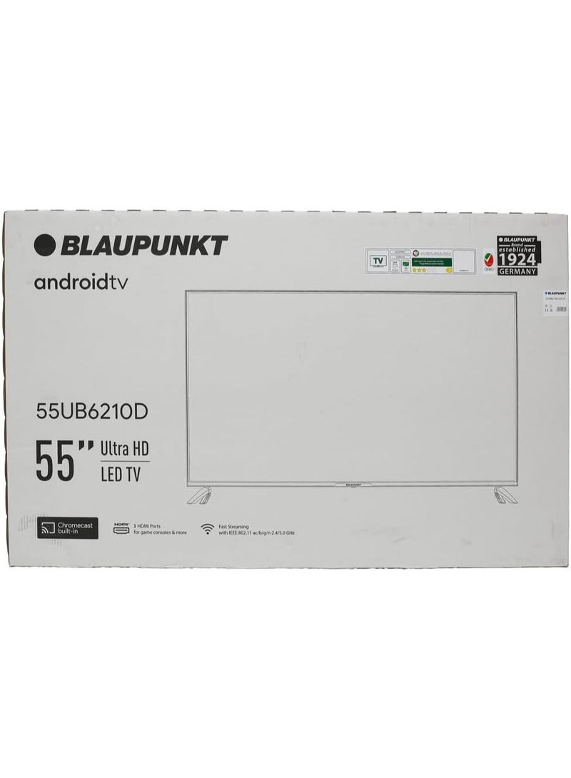 Blaupunkt 55 Inch TV 4K-UHD Smart TV Android TV Dolby Vision Dolby Atmos Bluetooth -55UB6210D 123.1x27.4x76.9 Cm Black - Image 2