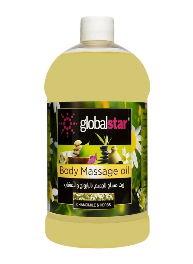 Global Star Body massage oil with chamomile and herbs, 1000 ml