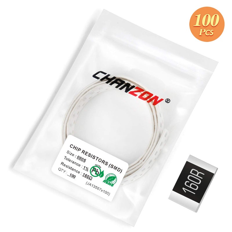 CHANZON 100pcs 0805 SMD Resistor 160 Ω ohm 1/8W 0.125W ±1% Tolerance Thick Film 160R SMT Chip Resistors Rohs Certificated - Image 5