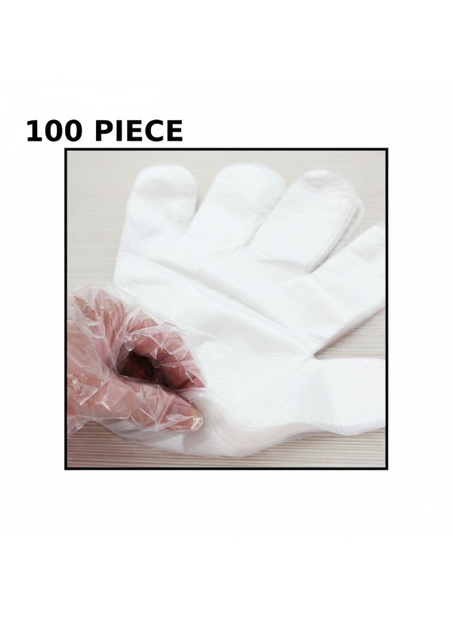 Disposable Plastic Gloves – 100 Pieces, Transparent Food Grade Kitchen & Cleaning Gloves - Image 2