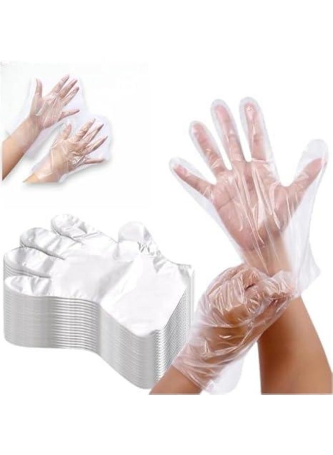 Disposable Plastic Gloves – 100 Pieces, Transparent Food Grade Kitchen & Cleaning Gloves - Image 3