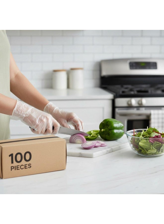 Disposable Plastic Gloves – 100 Pieces, Transparent Food Grade Kitchen & Cleaning Gloves - Image 5