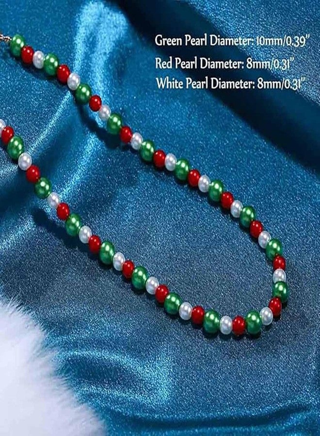 ياليس قلادة ياليس لعيد الميلاد، قلادة تشوكر من اللؤلؤ الملون، قلادات مزينة بالخرز للنساء (ملونة-ب) - Image 3