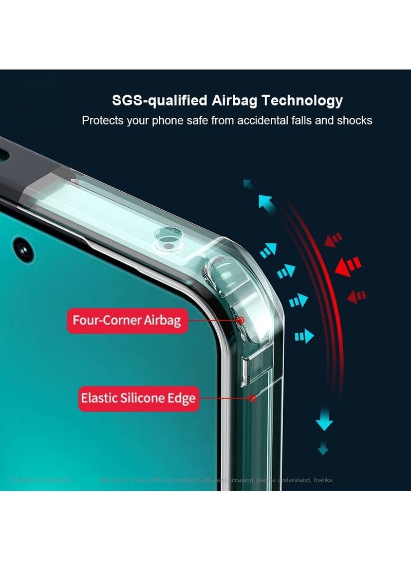عام "غطاء شفاف متوافق مع هاتف Realme 14T 5G، مزود بحماية مضادة للصدمات [Airbag Protection] مع غطاء خلفي شفاف يحمي عدسة الكاميرا. مصنوع من مزيج متين من مادتي PC وTPU مع إطار مقاوم للصدمات." - Image 3