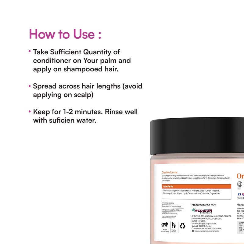 Cherisher Bahaar Onion Argan Hair Mask for Damaged Hair Frizzy Hair Hair Growth Nourishes Repairs Reduces Hair Fall Deep Conditioning Treatment Suitable for All Hair Types - Image 5