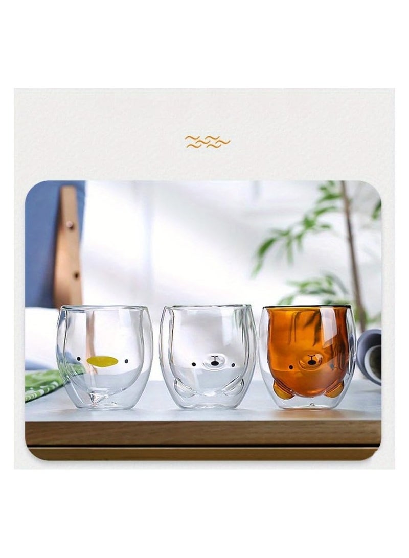 أكواب شرب بشكل دبّ لطيفة ومغطاة بأغطية - Image 2