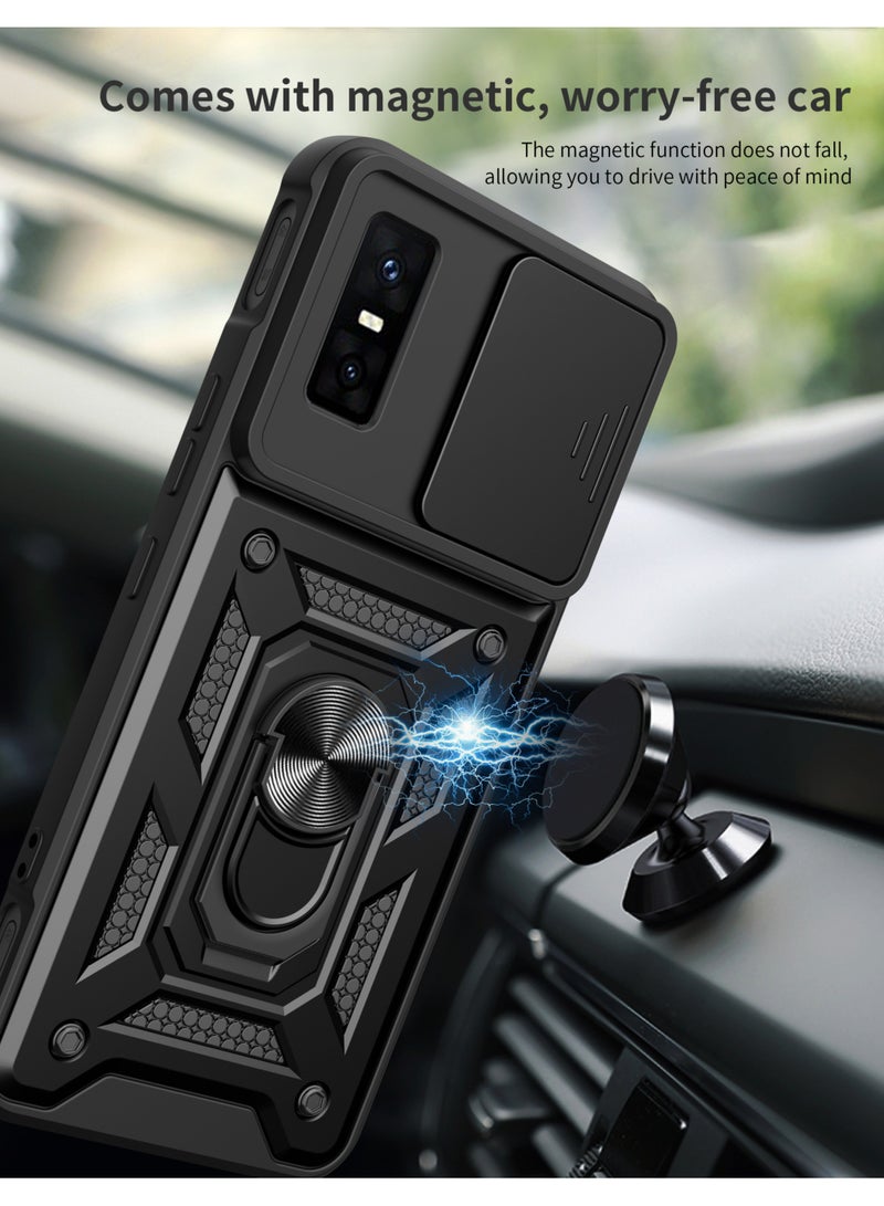 CHEROSIN Phone Cover for Infinix GT 30 Pro/ Infinix GT 30 5G with Slide Camera Cover Drop Protective Phone Case with Magnetic Car Mount Holder - Image 2