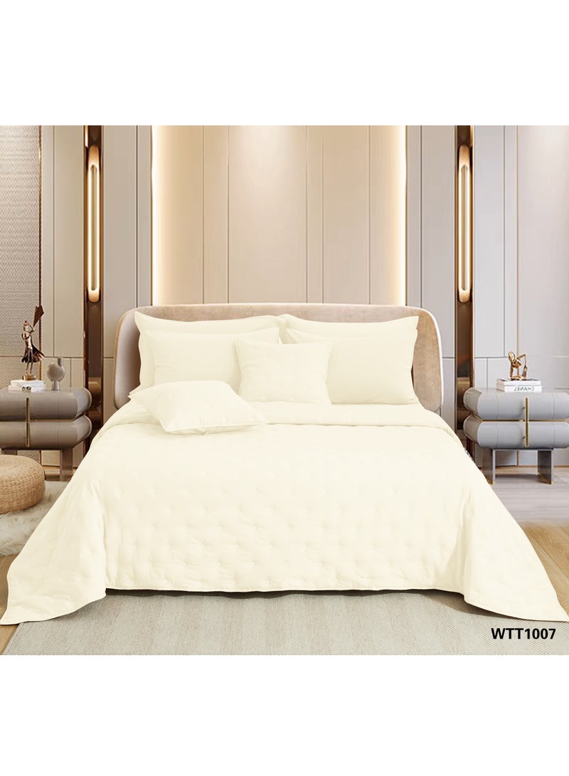 ShinyFlower Quilted Quilt With Dots Washed Cotton 8 pieces Comforter Set 240 x 220cm Double Size - Image 1