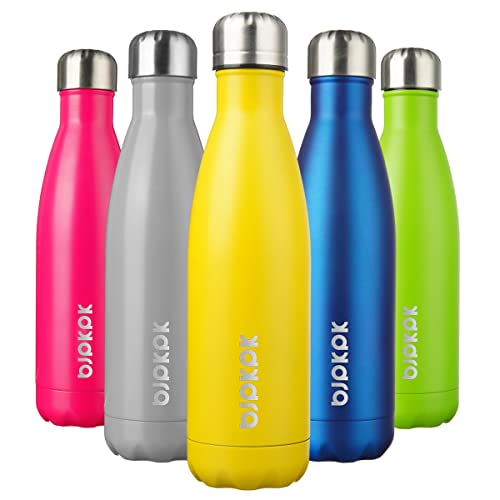 BJPKPK 17oz Insulated Stainless Steel Water Bottles,Sports Water Bottles Keep Cold for 24 Hours and Hot for 12 Hours,BPA Free for Travel,Goldenrod - Image 1