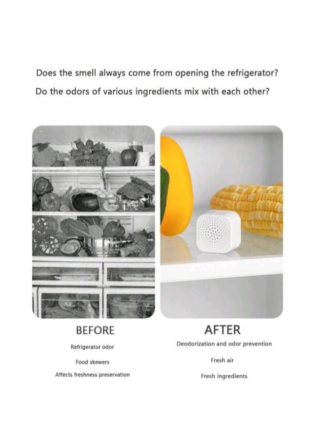 12 Small Plastic Boxes with Activated Carbon Bags for Fridge and Wardrobe, Odor Eliminator  Compact boxes sized at 3.6 * 3.6 cm in white, designed to effectively eliminate unpleasant odors, bacteria, and fungi in enclosed spaces. Each box contains activated carbon bags that absorb odors efficiently, making them ideal for use in refrigerators, wardrobes, and any closed area in the home