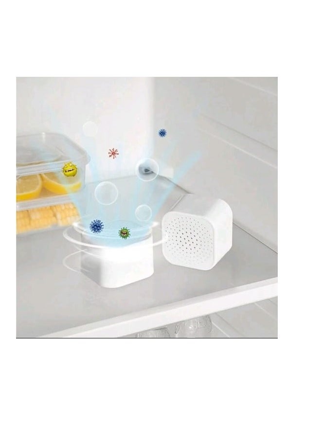 12 Small Plastic Boxes with Activated Carbon Bags for Fridge and Wardrobe, Odor Eliminator  Compact boxes sized at 3.6 * 3.6 cm in white, designed to effectively eliminate unpleasant odors, bacteria, and fungi in enclosed spaces. Each box contains activated carbon bags that absorb odors efficiently, making them ideal for use in refrigerators, wardrobes, and any closed area in the home
